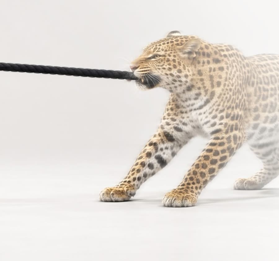 Halatı çeken leopar — fonksiyonel antrenman